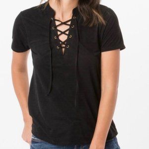 Z Supply Suede Lace-Up Tee